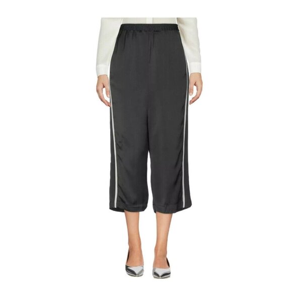 Ilaria Nistri Wide Leg Pants Size 26 Black Silk Trim Drop Crotch Edgy Grunge - Picture 6 of 12